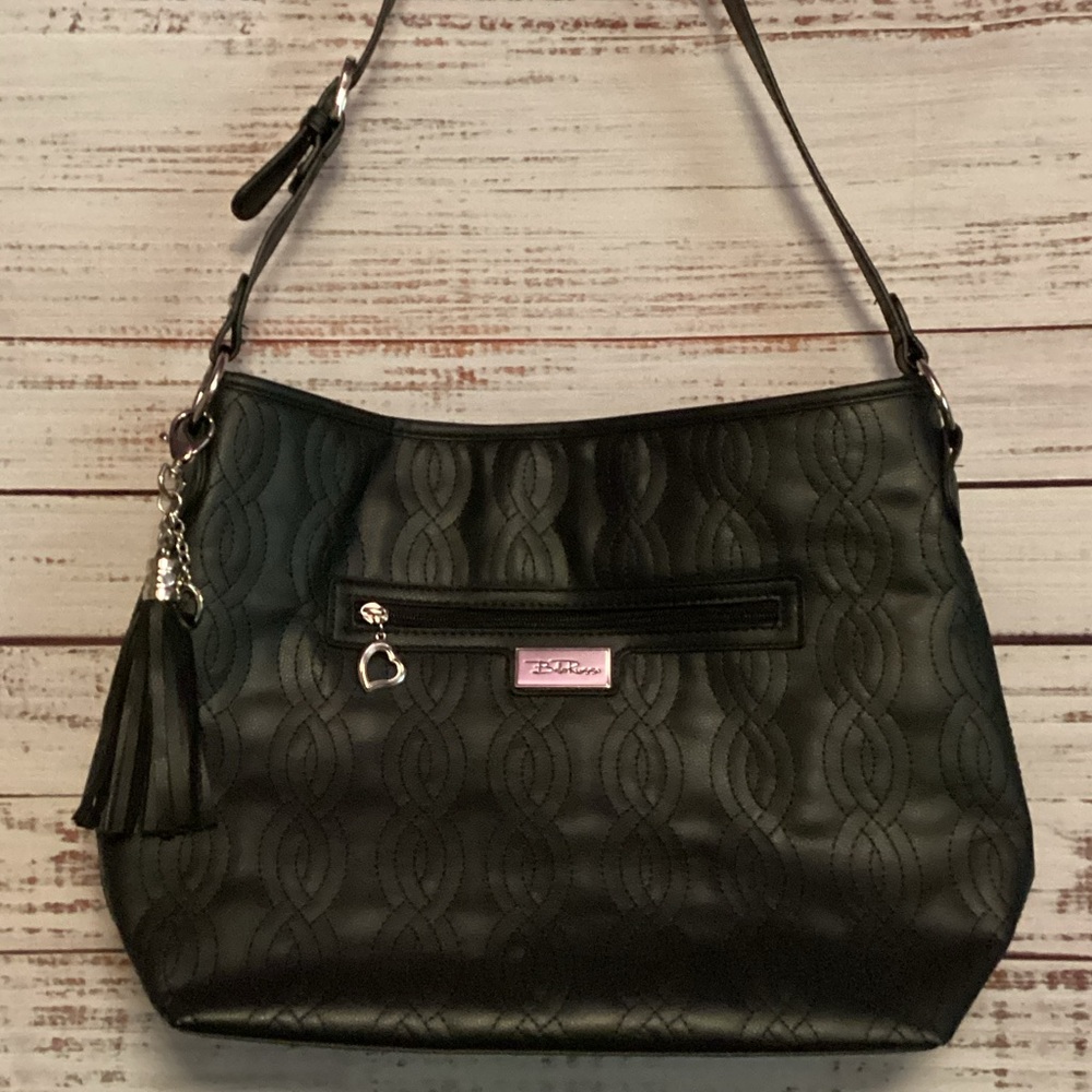 Chic Black Shoulder Bag with Tassel